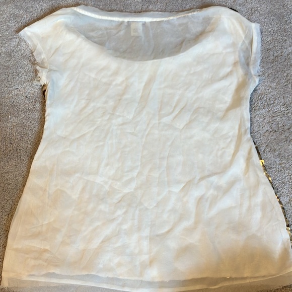 Arden B Gold Sequin Short Sleeve Top S - Picture 4 of 4